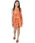 Фото #1 товара Big Girls Floral-Print Chiffon Ruffle Dress