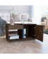 Lyon Coffee Table, Single Door Cabinet, One Open Shelf Dark Walnut