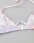 ASOS DESIGN Fuller Bust V underwired bikini top in colourful tie dye