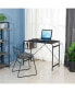 Фото #2 товара 31.5" Computer Desk/ Home Office Desk With Wire Storage Basket - Walnut & Black