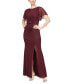 ფოტო #1 პროდუქტის Women's Round-Neck Flutter-Sleeve Gown