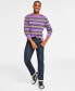 Фото #1 товара Holiday Lane Men's Bright Stripe Fair Isle Sweater, Created for Macy's