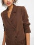 Vero Moda Aware tailored cropped suit blazer with open back in brown