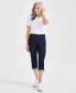 Фото #1 товара Petite Mid-Rise Curvy Roll-Cuff Capri Jeans, Created for Macy's