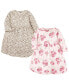 Toddler Girls Cotton Dresses, Blush Rose Leopard