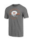 Фото #3 товара Men's Heathered Gray Texas Longhorns Throwback Helmet Tri-Blend T-shirt