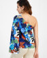 Фото #2 товара Petite One-Shoulder Floral-Print Top, Created for Macy's