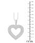 ფოტო #3 პროდუქტის Diamond Round & Baguette Open Heart 18" Pendant Necklace (1/2 ct. t.w.) in 10k White Gold