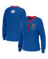 ფოტო #2 პროდუქტის Women's Royal Chicago Cubs Waffle Henley Long Sleeve T-shirt