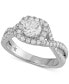 ფოტო #1 პროდუქტის Diamond Halo Engagement Ring (1-3/8 ct. t.w.) in 14k White Gold