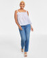 Фото #1 товара Women's Shirred Tonal-Stripe Camisole Top, Created for Macy's