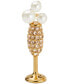 ფოტო #3 პროდუქტის Gold-Tone Crystal & Imitation Pearl Champagne Stud Earrings