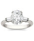 ფოტო #5 პროდუქტის Moissanite Oval Engagement Ring (2-1/2 ct. tw. Diamond Equivalent) in 14k White Gold