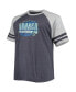 Фото #2 товара Men's Heathered Deep Sea Blue Seattle Kraken Big and Tall Raglan T-shirt