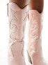 Фото #7 товара Public Desire Texas western mid ankle boot with snake print in pink