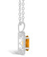 Citrine (1-1/5 ct. t.w.) and Diamond (1/8 ct. t.w.) Halo Pendant Necklace in Sterling Silver