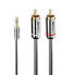 Фото #8 товара Lindy 2M PHONO AUDIO CABLE - CROMO LINE - 3.5mm - Male - 2 x RCA - Male - 2 m - Anthracite