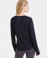 Фото #2 товара Women's Birdseye Mesh Long-Sleeve, Created for Macy's