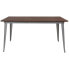 30.25" X 60" Rectangular Silver Metal Indoor Table With Walnut Rustic Wood Top
