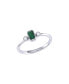 ფოტო #1 პროდუქტის Emerald Cut Emerald Gemstone, Natural Diamonds Birthstone Ring in 14K White Gold