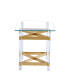 Фото #8 товара Кухонный стул Simplie Fun Goldиз нержавеющей стали с акриловой рамой и стеклянной столешницей.