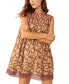 Women's Shea Printed Smocked-Yoke Lace-Hem Dress