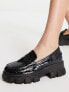 Фото #3 товара Glamorous chunky loafers in black croc