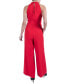 ფოტო #2 პროდუქტის Women's Belted Wide-Leg Halter Jumpsuit