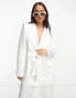 Фото #1 товара 4th & Reckless satin tie detail blazer co-ord in white