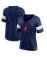 Фото #2 товара Women's Heather Navy Colorado Avalanche Special Edition 2.0 Ring The Alarm Tri-Blend V-Neck T-shirt