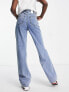 Pieces Elli high waisted wide leg jeans in light blue