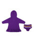 ფოტო #2 პროდუქტის Girls Infant Purple LSU Tigers Winifred Hoodie Dress and Bloomer Set