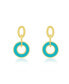 Blue Enamel Round Link Drop Earrings Синий, 18 - фото #2