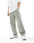 ASOS DESIGN baggy linen mix trousers in sage green