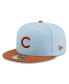 Фото #1 товара Men's Light Blue/Brown Chicago Cubs Spring Color Basic Two-Tone 59Fifty Fitted Hat