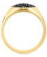 ფოტო #3 პროდუქტის EFFY® Men's Black Spinel Cluster Ring (7/8 ct. t.w.) in 14k Gold-Plated Sterling Silver
