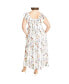 Plus Size Frill Fee Print Maxi Dress