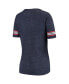 Фото #4 товара Women's Heathered Navy Washington Wizards Tri-Blend U-Neck Jersey T-shirt