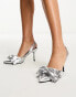 Фото #4 товара RAID Wide Fit Martini pointed heeled shoe with bow in metallic silver