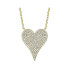 Sterling Silver with Pave Cubic Zirconia Heart Layering Necklace