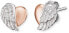 Серебряные серьги Сердце с крыльями ангела и цирконами ERE-LILHEARTWBI silver, pink gold, clear - фото #1