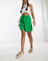 Фото #4 товара Monki linen drawstring shorts in green