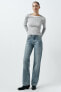 Trf wide-leg mid-rise full length jeans