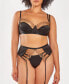 ფოტო #1 პროდუქტის Plus Size 3 Piece Lace and Satin Garter Lingerie Set