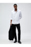 Фото #2 товара Erkek Giyim Basic Gömlek Klasik Yaka Dar Kesim Düğmeli 4wam60013hw Beyaz Beyaz