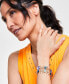 Фото #2 товара Gold-Tone Multicolor Crystal & Stone Double-Row Flex Bracelet, Created for Macy's