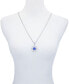 ფოტო #3 პროდუქტის Silver-Tone Blue Sapphire Glass Stone Flower Pendant Chain Necklace, 32" + 3" Extender