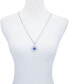 Silver-Tone Blue Sapphire Glass Stone Flower Pendant Chain Necklace, 32" + 3" Extender