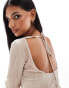 Фото #4 товара ASOS DESIGN plisse angel sleeve slash neck top in ivory