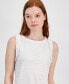Women's Solid-Color Textured Ruffled Tank Top